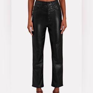 Mother High-Waisted Rider Ankle Pant Faux Leather